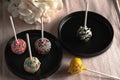Colorful and tasty cake lolipops