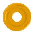 Colorful tasty fried brown donut without topping symbol