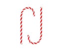 Colorful tasty sweet New Year red and white candy cane. Vector Illustration Royalty Free Stock Photo