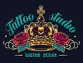 Colorful tattoo salon logotype