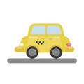 Colorful taxi icon isolated vector illustration. Car clipart.
