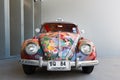 Colorful taxi volkswagen beetle.