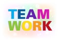 Colorful teamwork text word vector image