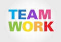 Colorful teamwork text word vector
