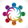 Colorful teamwork or unity design concept Royalty Free Stock Photo