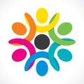 Colorful teamwork or unity design concept Royalty Free Stock Photo