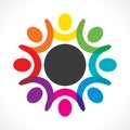 Colorful teamwork or unity design concept Royalty Free Stock Photo