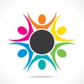 Colorful teamwork or unity design concept Royalty Free Stock Photo