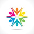 Colorful teamwork or unity icon design Royalty Free Stock Photo