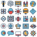 Colorful Tech and Innovation Icons Royalty Free Stock Photo