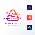 Colorful tech logo design ready to use