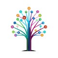 Colorful Technology Tree: Digital Growth and Innovation Representation with Abstract Design Royalty Free Stock Photo