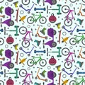 Colorful pattern with city teenager transport Royalty Free Stock Photo