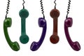 colorful telephone receivers Royalty Free Stock Photo