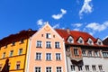 Colorful tenement houses with attics Royalty Free Stock Photo