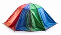 Colorful Tent Dome Structure with Red Green and Blue Panels on White Background Royalty Free Stock Photo