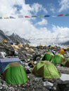 Colorful Tents on Everest Base Camp in Nepal