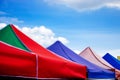 Colorful tents in the market Royalty Free Stock Photo