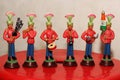 Colorful Terracotta Figurine.Vibrant Indian Wedding Band Celebrating with Traditional Music