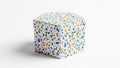 Colorful terrazzo pattern cube isolated on white background Royalty Free Stock Photo