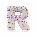 Colorful terrazzo pattern font Letter R 3D