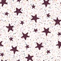 Colorful Terrazzo Stars Seamless Vector Pattern Background. Venetian Marble Texture. Royalty Free Stock Photo