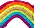 Colorful terry towels in the shape of a rainbow Royalty Free Stock Photo