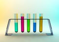 Colorful test tubes 3D rendering Royalty Free Stock Photo