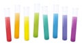 Colorful Test Tubes Rainbow Colored Chemical Fluids