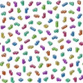 Colorful tetromino blocks in isometry seamless pattern Royalty Free Stock Photo