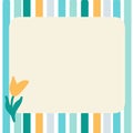 Colorful Text Banner Frame On Striped Background With Flower Decoration