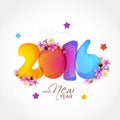 Colorful text 2016 for Happy New Year.