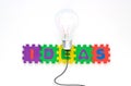 Colorful text ideas and Bulb light, business concept jigsaw puzzle