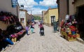 Colorful textil sold at the street in South America Royalty Free Stock Photo