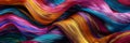 Colorful Textile Background, Vivid Wave Fabric Textured Pattern, Ethnic Wavy Textile, Copy Space