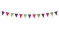 Colorful bunting party flags isolated on white background Royalty Free Stock Photo