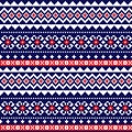 Fair Isle traditional knittting style vector seamless design, Scotish Shetland islands repetitive design