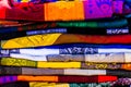 Colorful textiles at a Mexican mmarket.