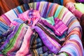 Colorful textiles from Morocco Royalty Free Stock Photo