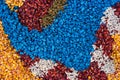 Colorful texture of chemically treated corn maize crop seed