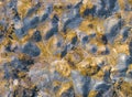 Colorful texture of mining spoil heaps at abandoned pyrite mine, view directly above