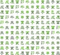 Colorful texture with zodiac Chinese ideograms Royalty Free Stock Photo