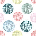 Colorful textured circle seamless pattern Royalty Free Stock Photo