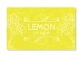 Colorful textured label, sticker for cosmetic products. Packaging design lipstick lemon. Vector