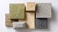 Colorful textured stone samples showcase varied finishes and natural patterns for design inspiration Royalty Free Stock Photo