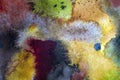 Colorful textured watercolor background dark tone on paper