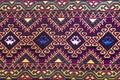 Colorful thai silk handcraft peruvian style rug surface close up Royalty Free Stock Photo