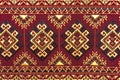 Colorful thai silk handcraft peruvian style rug surface close up