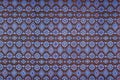 Colorful thai silk handcraft peruvian style rug surface close up Royalty Free Stock Photo