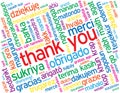 Colorful THANK YOU card with translations into many languages